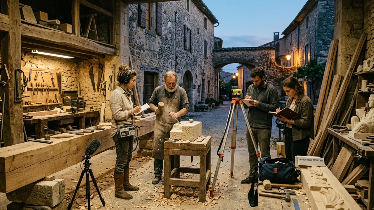 Équipe de terrain pour la collecte et la préservation de mémoire artisanale